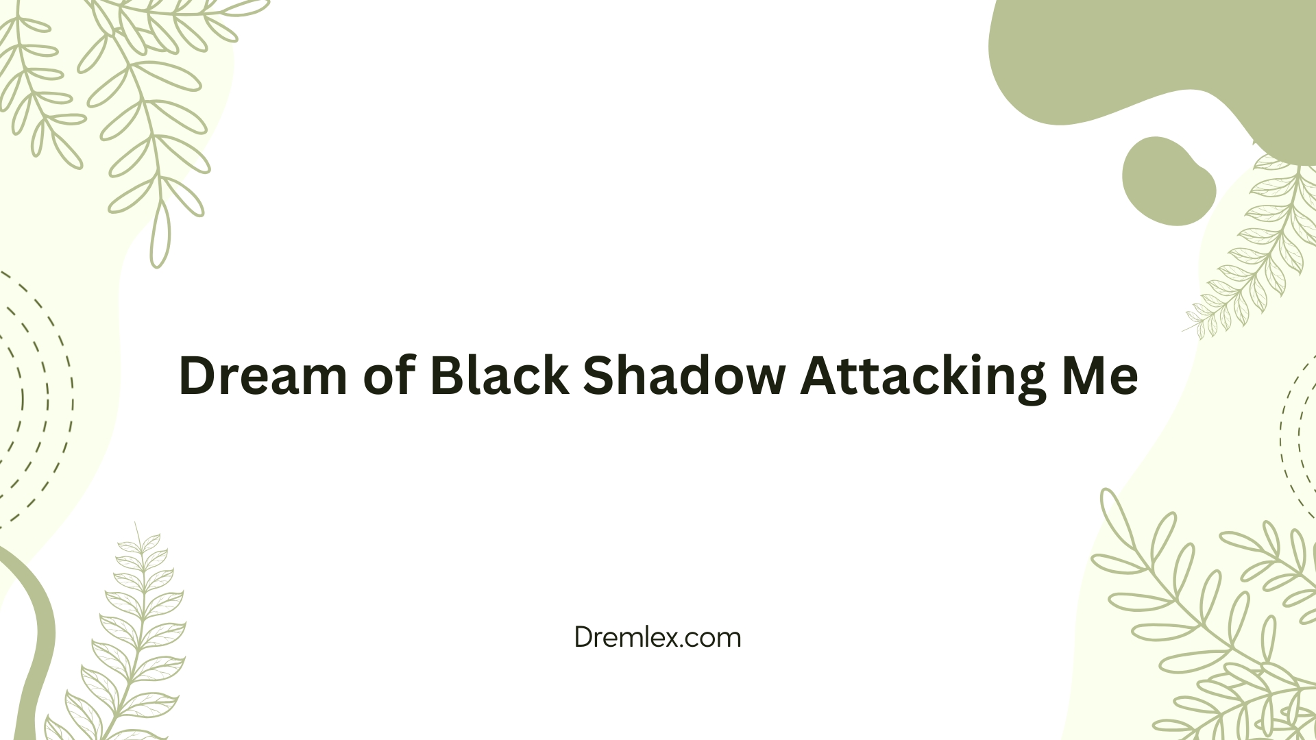 Dream of Black Shadow Attacking Me