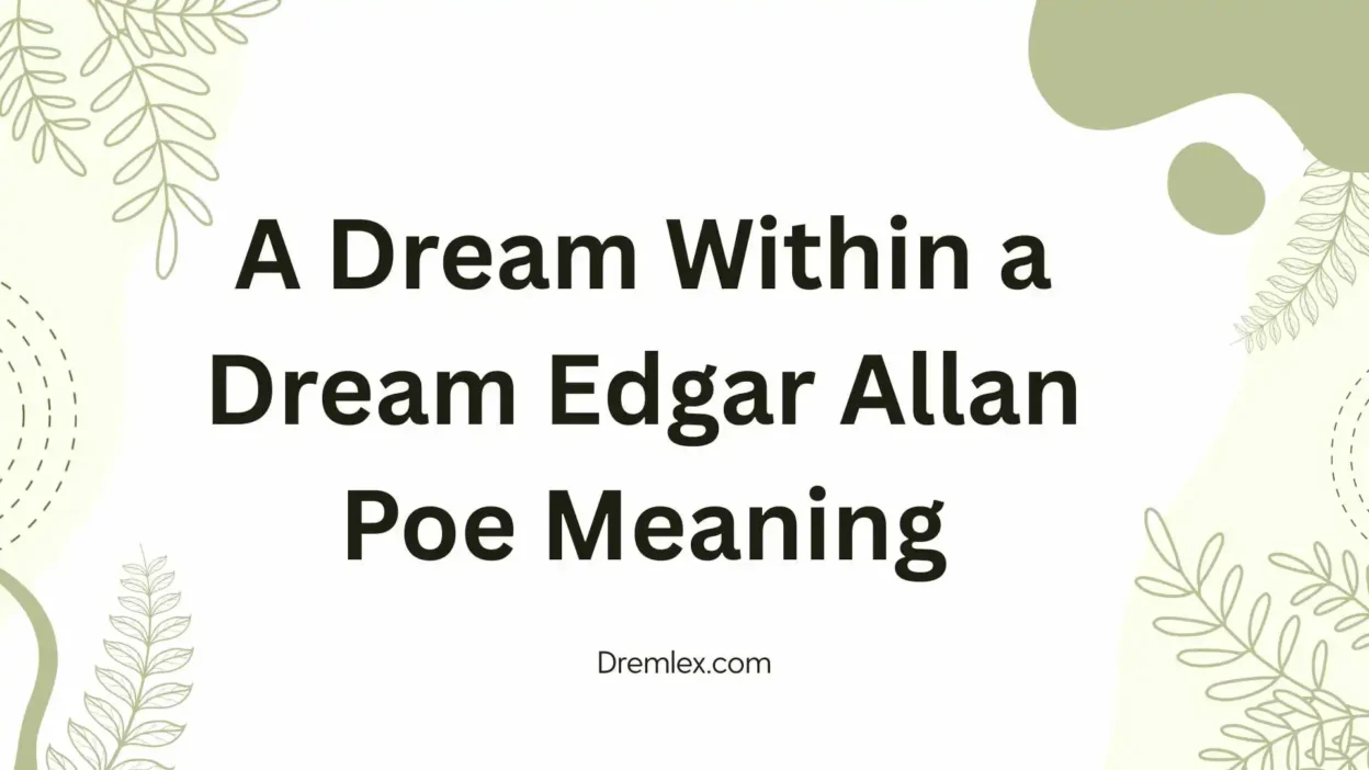 A Dream Within a Dream Edgar Allan Poe Meaning