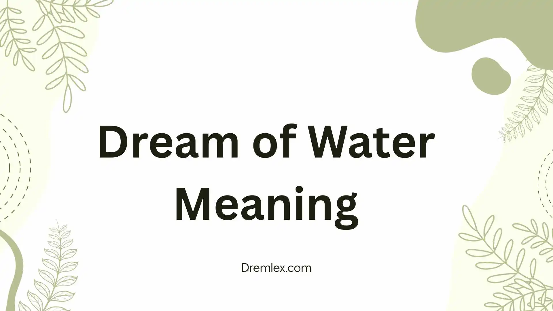 Dream of Water Meaning